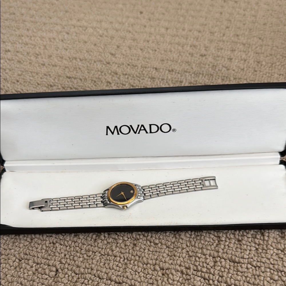 Movado Two-Tone Silver and Gold Timepiece